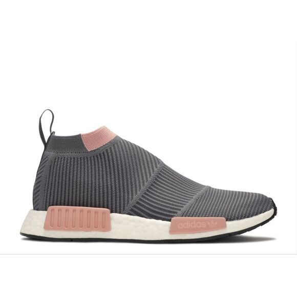 Adidas NMD CS1 Primeknit Boost Slip On Laceless Sneaker in Gray Trace Pink - Picture 1 of 12